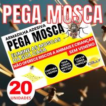 Pega Mosca Colly Cola Adesiva Armadilha Para Moscas e Mosquitos Uso Doméstico Kit 20 un Pega Mosca Colly Cola Adesiva Armadilha Para Moscas e Mosquitos Uso Doméstico Kit 20 un