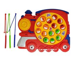 Pega Peixe Trenzinho Pescaria Divertida A Pilha C/ Som Vermelho - Wellkids