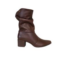 Pegada Bota Cano Médio em Couro Salto 5 cm Ref. 280901 - Pegada Bota Cano Médio em Couro Salto 5 cm Ref. 280901 -