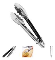 Pegador Culinário Inox Prático Multiuso Grande 28cm Salada Massa Assados Carne Churrasco Pão Panificadora Restaurante