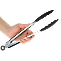 Pegador De Alimentos Silicone e Inox Pinça 26CM Cozinha TOP - Inga