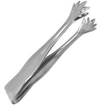 Pegador de Carne Inox Pequeno 16cm Churrascaria Frios Gelo Rodizio Mini Pinça com Garra