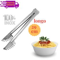 Pegador de Inox Massa Macarrão Churrasco Tipo Pinça 29cm Pegador de Inox Massa Macarrão Churrasco Tipo Pinça 29cm