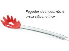 Pegador de macarrão arroz silicone aço inox 33cm