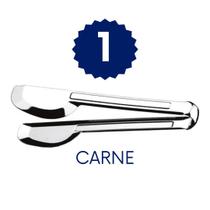 Pegador de Massa Salada Carne 20cm Inox Kit 3 Peças