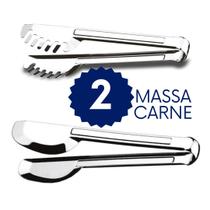 Pegador de Massa Salada Carne 20cm Inox Kit 3 Peças Pegador de Massa Salada Carne 20cm Inox Kit 3 Peças