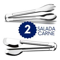 Pegador de Massa Salada Carne 20cm Inox Kit 3 Peças