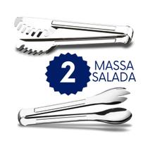 Pegador de Massa Salada Carne 20cm Inox Kit 3 Peças Pegador de Massa Salada Carne 20cm Inox Kit 3 Peças