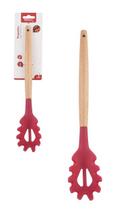 Pegador de Massas de Silicone Vinho com Cabo de Madeira 31cm Pegador de Massas de Silicone Vinho com Cabo de Madeira 31cm