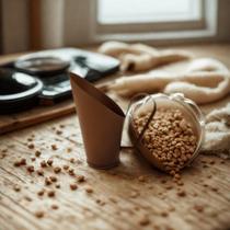 Pegador de Ração em Metal Galvanizado para Animais Capacidade de 1 kg