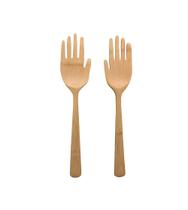 Pegador De Salada Bambu Mãozinha 2 Peças
