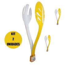 Pegador de Salada Kit 2 Unidades Garfo Colher Refeiçao Alimento Resistente Cozinha