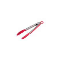 Pegador de Salada Mini Pinça Inox Silicone Vermelho 21cm