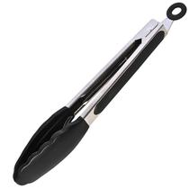 Pegador de Salada Tipo Pinça de Inox Com Ponta de Silicone Ergonômico Preto - 27,5cm - Mimo Style Pegador de Salada Tipo Pinça de Inox Com Ponta de Silicone Ergonômico Preto - 27,5cm - Mimo Style