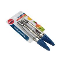 Pegador De Silicone Inox Azul 18 Cm 2 Unidades