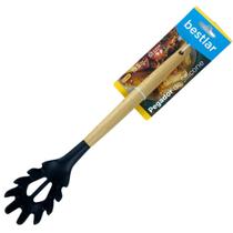 Pegador de Silicone Preto com Cabo em Madeira - Bestlar Pegador de Silicone Preto com Cabo em Madeira - Bestlar