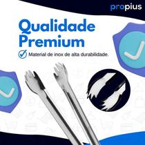 Pegador Gelo Inox Multiuso Pinça Salada Fruta Churrasco