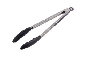 Pegador Inox C/ Ponta Em Silicone Preto 30cm Pegador Inox C/ Ponta Em Silicone Preto 30cm