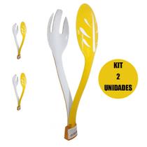 Pegador Kit 2 Unidades Salada Alimentos Cozinha Garfo Colher Refeiçao Resistente