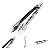 Pegador Multiuso Longo Pinça Aço Inox 28cm Massas Macarrão Saladas Pão Churraco Carne Self Service Padaria