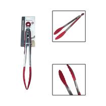 Pegador Multiuso Pinça Vermelho Inox Silicone G