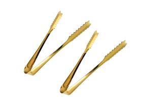 Pegador P/Gelo Aco Inox Dourado 2 Peças