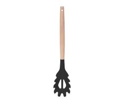 Pegador para Massas em Silicone com Cabo em Madeira Preto 31,5cm - Talberg Pegador para Massas em Silicone com Cabo em Madeira Preto 31,5cm - Talberg