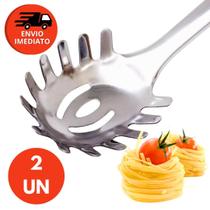 Pegador Para Massas Macarrão E Salada Tipo Concha 32Cm Dentado e Vazado 100% Aço Inox Durável Pegador Para Massas Macarrão E Salada Tipo Concha 32Cm Dentado e Vazado 100% Aço Inox Durável