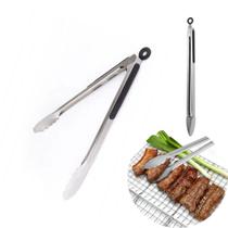 Pegador Pinça Inox Carne Churrasco Culinário Universal 30 cm Pegador Pinça Inox Carne Churrasco Culinário Universal 30 cm