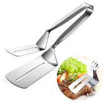 Pegador Pinça Para Carnes Pizzas Em Aço Inox Espátula Chef