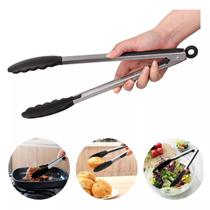 Pegador Pinça Salada Churrasco Com Ponta Silicone 30cm - BM ATACADISTAS E IMPORTADORA