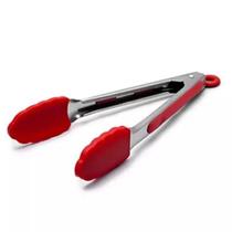 Pegador Silicone Inox 30cm Carne Churrasco Salada Pegador Silicone Inox 30cm Carne Churrasco Salada