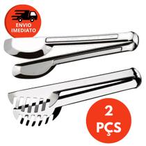 Pegador Universal 20Cm Tipo Pinça Aço Inox E Pegador Serrilhado 20Cm Massas Salada Petiscos Frios Pegador Universal 20Cm Tipo Pinça Aço Inox E Pegador Serrilhado 20Cm Massas Salada Petiscos Frios