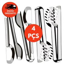 Pegador Universal 20Cm Tipo Pinça Aço Inox E Pegador Serrilhado 20Cm Massas Salada Petiscos Frios Pegador Universal 20Cm Tipo Pinça Aço Inox E Pegador Serrilhado 20Cm Massas Salada Petiscos Frios