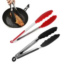 Pegador universal de silicone com cabo de inox vermelho ou preto