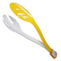Pegador Universal Para Salada Alimentos Cozinha Plastico Garfo Colher Amarelo (sili-10) - Braslu