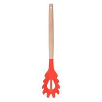 Pegador Vermelho de Silicone Cabo Bambu Resistente Multiuso Pegador Vermelho de Silicone Cabo Bambu Resistente Multiuso
