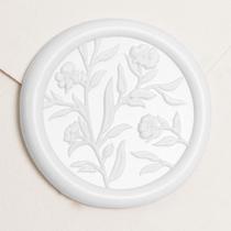 Pegatinas de Sello de Cera UNIQOOO 50 Piezas Flor 3D Blanco Nieve