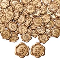 Pegatinas de Sello de Cera Yoption Inicial G Paquete de 100 Oro Antiguo