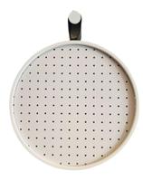 Pegboard Alca Curta Branco Couro Preto Fundo Branco 40 Cm