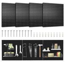 Pegboard Hogurity 4 peças de 40 x 40 cm, grande, metal pesado, preto