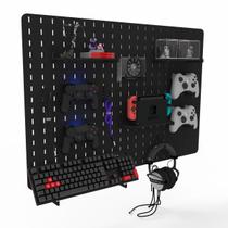 Pegboard Mdf Organizador Setup Gamer Home Office Preto 59x89