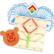 Pegboard Montessori Wooden Creative Geometric para crianças pequenas