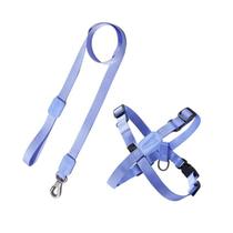 Peitoral Ajustável em X e Guia para Cães Violeta - G