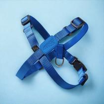 Peitoral Ajustável em X para Cães - Azul Marinho - Tamanho G
