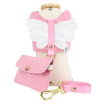 Peitoral Anjinho Rosa com Bolsinha para cachorro