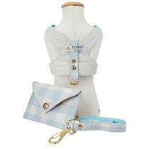 Peitoral Classic Xadrez Azul Bolsinha para cachorro Peitoral Classic Xadrez Azul Bolsinha para cachorro