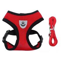 Peitoral com Colete e Guia para Cães e Gatos Vermelho P Peitoral com Colete e Guia para Cães e Gatos Vermelho P