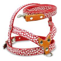 Peitoral com Guia AMF Veneza para Cães Vermelho - Tamanho 4