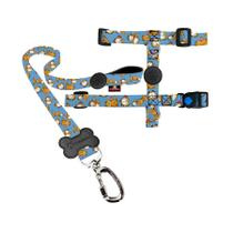 Peitoral com Guia MeuAuAu Garfield 6 Azul Claro para Cães - Tamanho M